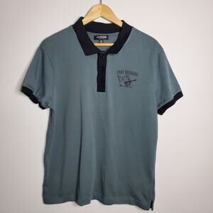 True Religion Men's buddha Logo SS Polo Shirt Size Medium